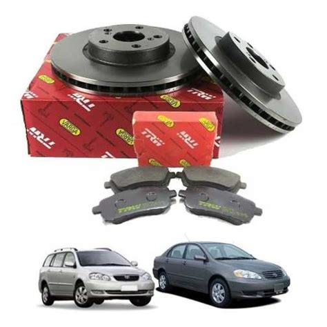 Kit Disco Pastilhas De Freio Dianteiros Toyota Corolla Fielder