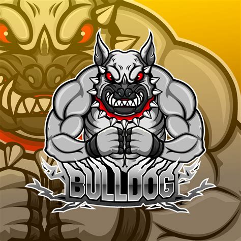 Bulldog esport mascot logo design 20004042 Vector Art at Vecteezy