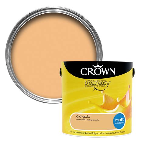 Crown Breatheasy Old Gold Matt Emulsion Paint 2 5L Departments DIY