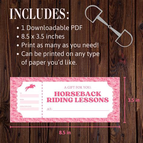 Horseback Riding T Certificate Horse Camp Voucher Horse Riding