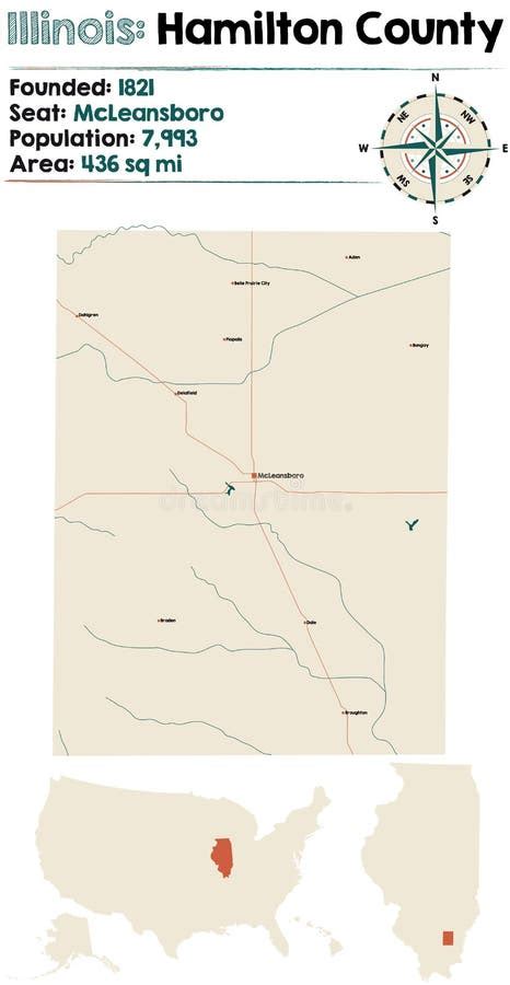 Mapa Del Condado De Hamilton En Illinois Ilustraci N Del Vector