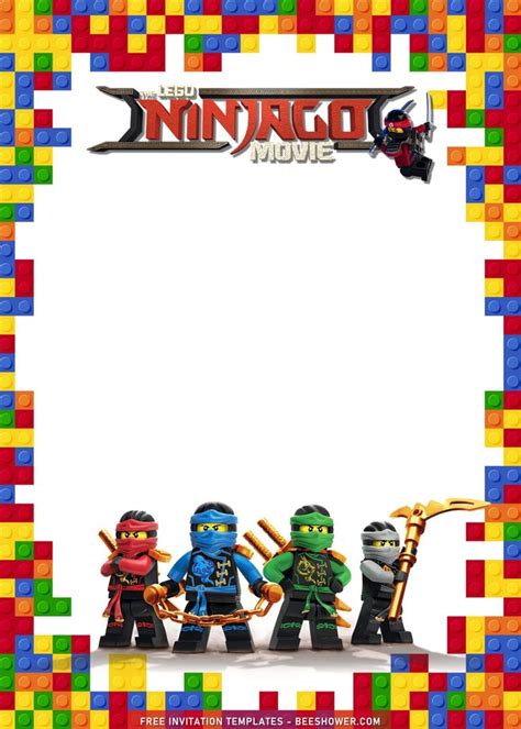 Lego Birthday Invitation Templates With Awesome Ninjago Beeshower