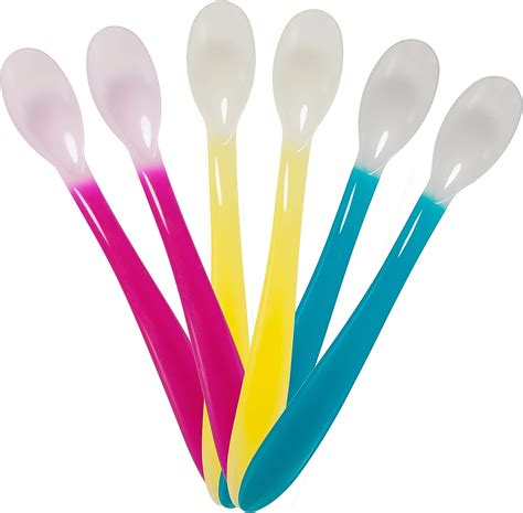 Dentistar Heat Sensor Baby Spoons Colourful Set Of 6 Baby Weaning