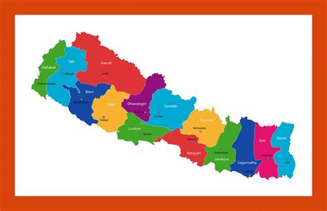 Administrative Map Of Nepal Maps Of Nepal Maps Of Asia Map