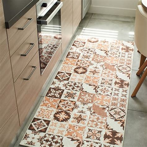 Tapis De Cuisine Carreaux De Ciment Noir X Uvita Homifab