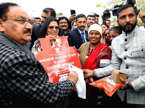 BJP National President J P Nadda With Union Minister Meenakshi Lekhi