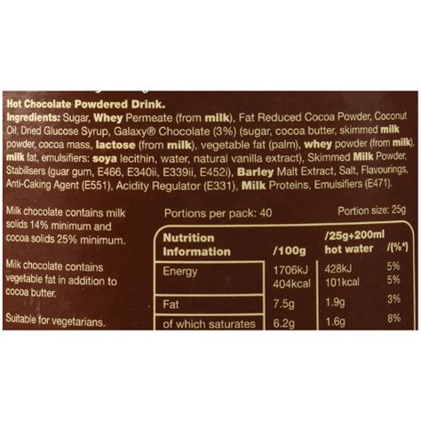 Galaxy Instant Hot Chocolate Kg Tin