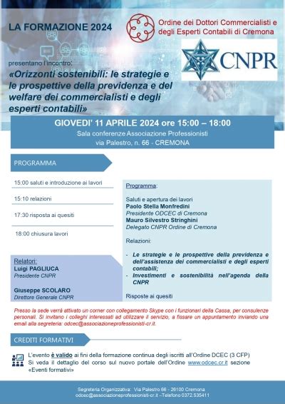 Convegno CNPR Orizzonti Sostenibili Le Strategie E Le Prospettive