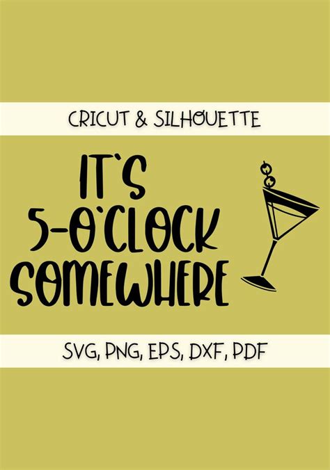 It S 5 O Clock SomeWhere SVG Jimmy Buffett SVG Png Pdf Eps Dxf