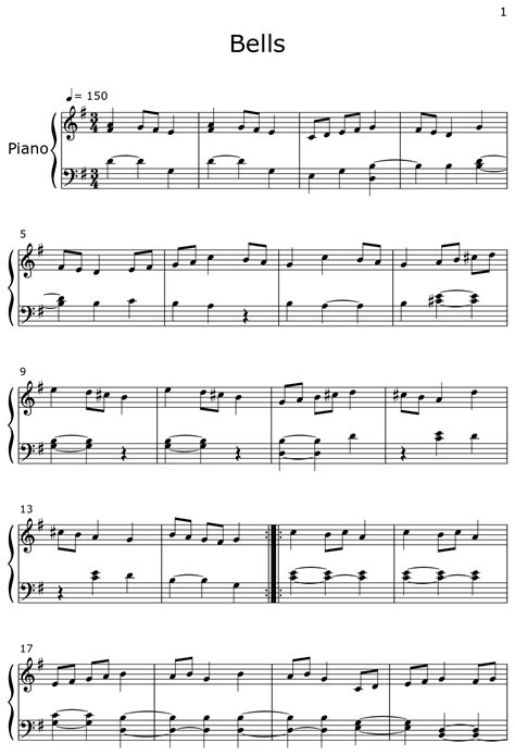 bells sheet   piano