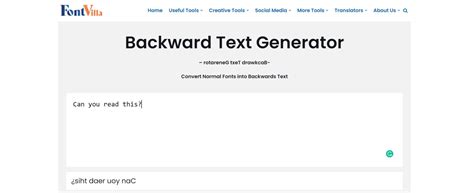 text generator reverse text fontvillacom