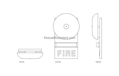 Fire Alarm With Bell Free CAD Drawings