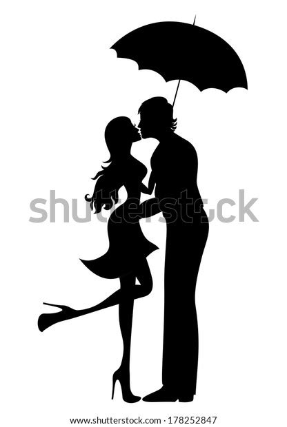 Romantic Couple Silhouette Lovers Woman Man Stock Vector Royalty Free 178252847 Shutterstock