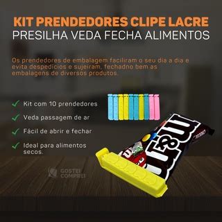 Kit Prendedor Clipe Lacre Veda Fecha Alimentos Presilha Shopee Brasil