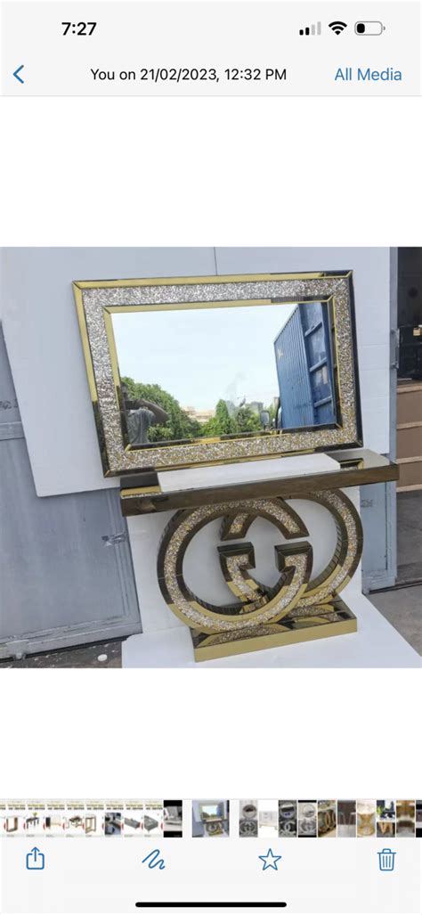 Led Gold Gucci Set Console Table Glamz Deco