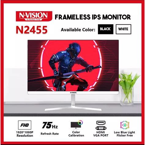 Nvision 22 24 27 Ips Monitor 75hz 1920 1080p Flat Fhd Gaming