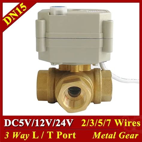 12v 24v Electric Valve Dc5v Dc12v Dc24v 2357 Wires 3 Way Brass