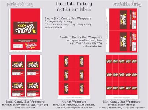 Wonka Bar Labels Wonka Bar Candy Bar Label Willy Wonka Birthday Party Charlie And The Chocolate