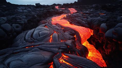 Premium AI Image | Lava flow in Hawaii