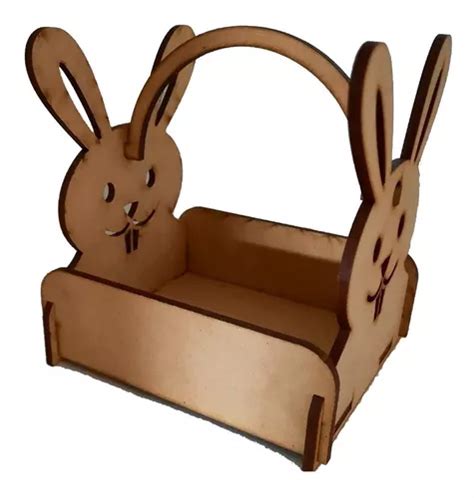 Canasta Conejos Porta Huevo De Pascua En Fibrofacil Mdf MercadoLibre