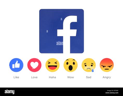 New Facebook Like Button 6 Empathetic Emoji Reactions Printed On White