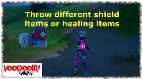 Fortnite Throw Different Shield Items Or Healing Items Youtube