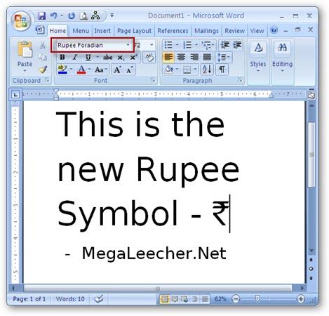 How To Download And Use The New Indian Rupee Symbol | Megaleecher.Net