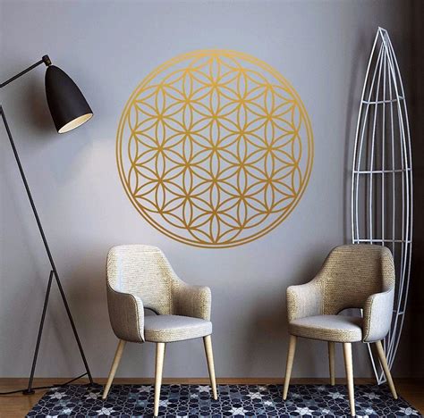 FLOWER Of LIFE Wall Art Sticker Sacred Geometry Wall Decor Etsy