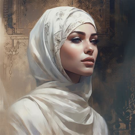 A Painting Of A Woman Wearing A Headscarf And Looking Off Into The Distance