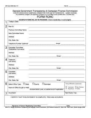 Fillable Online Ethics Ga FORM RCNC State Ethics Commission Ethics