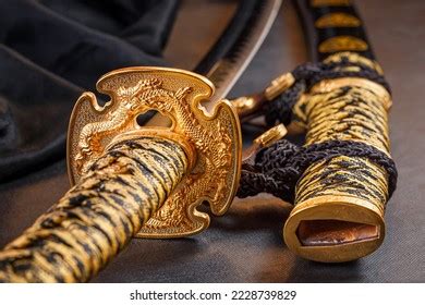 Japanese Samurai Katana Sword Scabbard Close Stock Photo