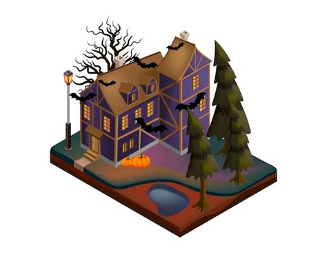 Ilustraci N D Del Castillo Embrujado Para Halloween Vector Premium