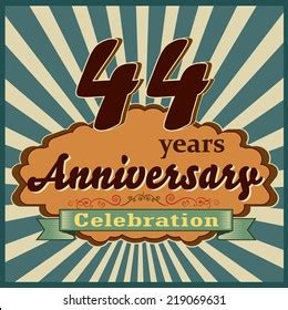 44 Years Celebration 44th Happy Anniversary Stock Vector (Royalty Free ...