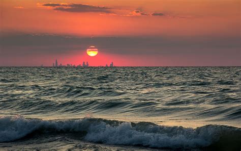 Wallpaper Sunset Sea Cityscape Shore Photography Beach Sunrise