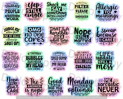 20 Snarky Sarcastic Quote Stickers Bundle Funny Sarcasm Snarky Laptop ...