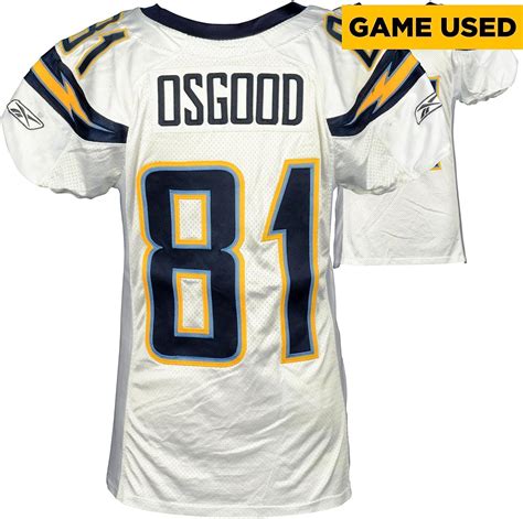 Kassim Osgood San Diego Chargers Game-Used White #81 Jersey from 2007 ...