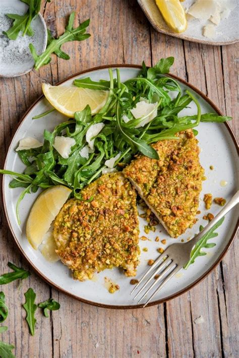 Pistachio Crusted Chicken With Arugula Salad Inside The Rustic Kitchen