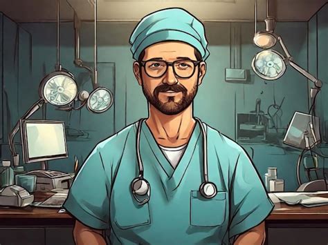 Hand Drawn Surgeon Cartoon Illustration Premium Ai Generated Image