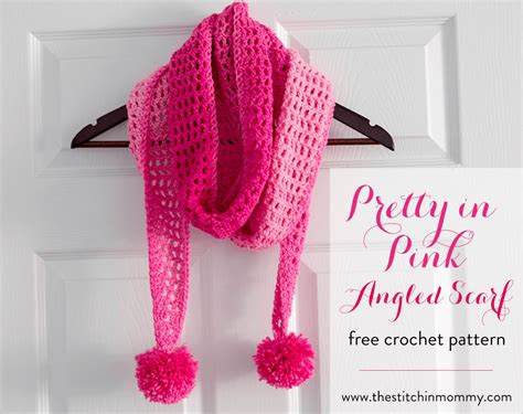 Pretty In Pink Angled Scarf Free Crochet Pattern In 2024 Free Crochet Crochet Patterns Crochet