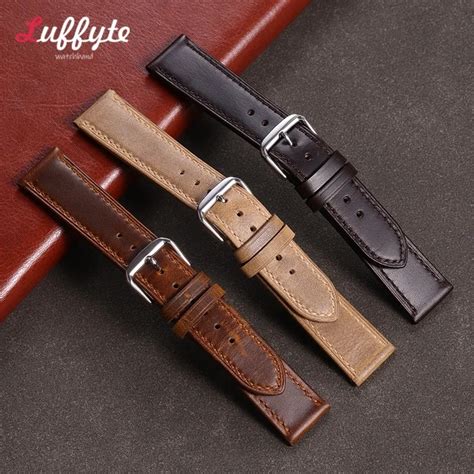 Oil Wax Skin Leather Watch Strap Ultra Thin Universal Watch Band Mm