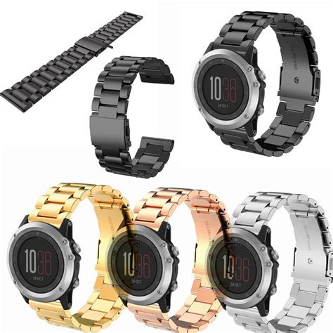 Four Colors Mm Width Classic Stainless Steel Metal Strap For Garmin