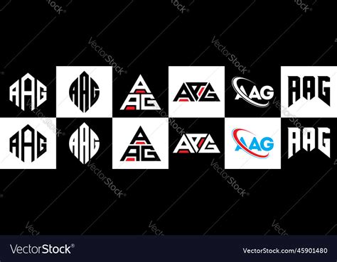 Aag Letter Logo Design In Six Style Polygon Vector Image