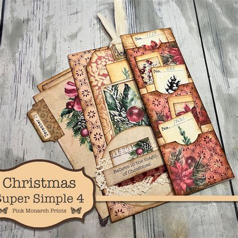 Christmas Super Simples 4 Junk Journal Kit Junk Journal Etsy