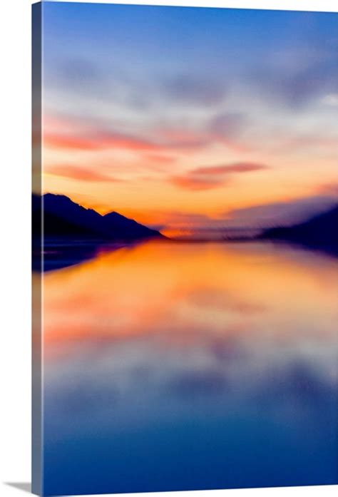 Sunset colors reflected in the waters of Turnagain Arm | Great Big Canvas