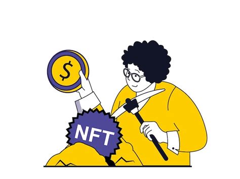 Conceito De Token Nft Situa O De Personagem Criptomoeda De