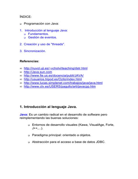 1 Introducción al lenguaje Java