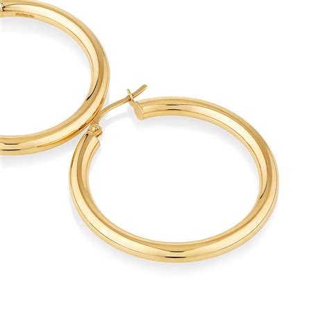 25mm Hoop Earrings In 10kt Yellow Gold