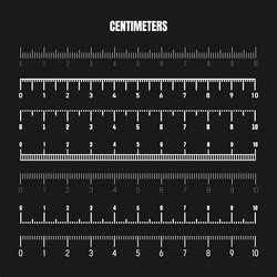 Realistic black centimeter scale for measuring Vector Image