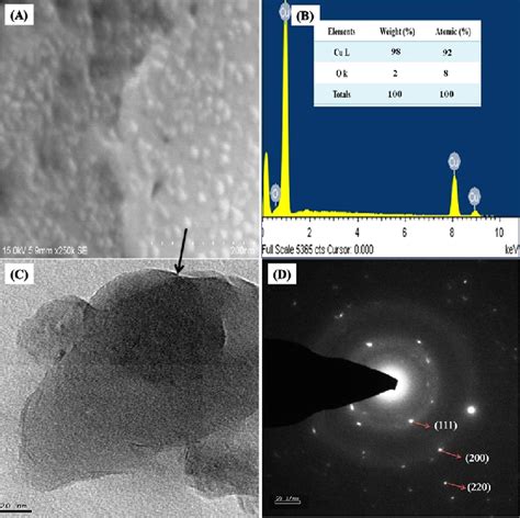 A Fesem Image B Edax Pattern C Hrtem Image And D Saed