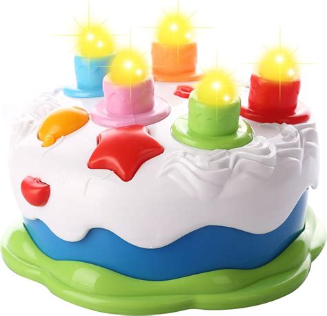 Kids Birthday Cake Toy For Baby With Counting Candles Music Pretend